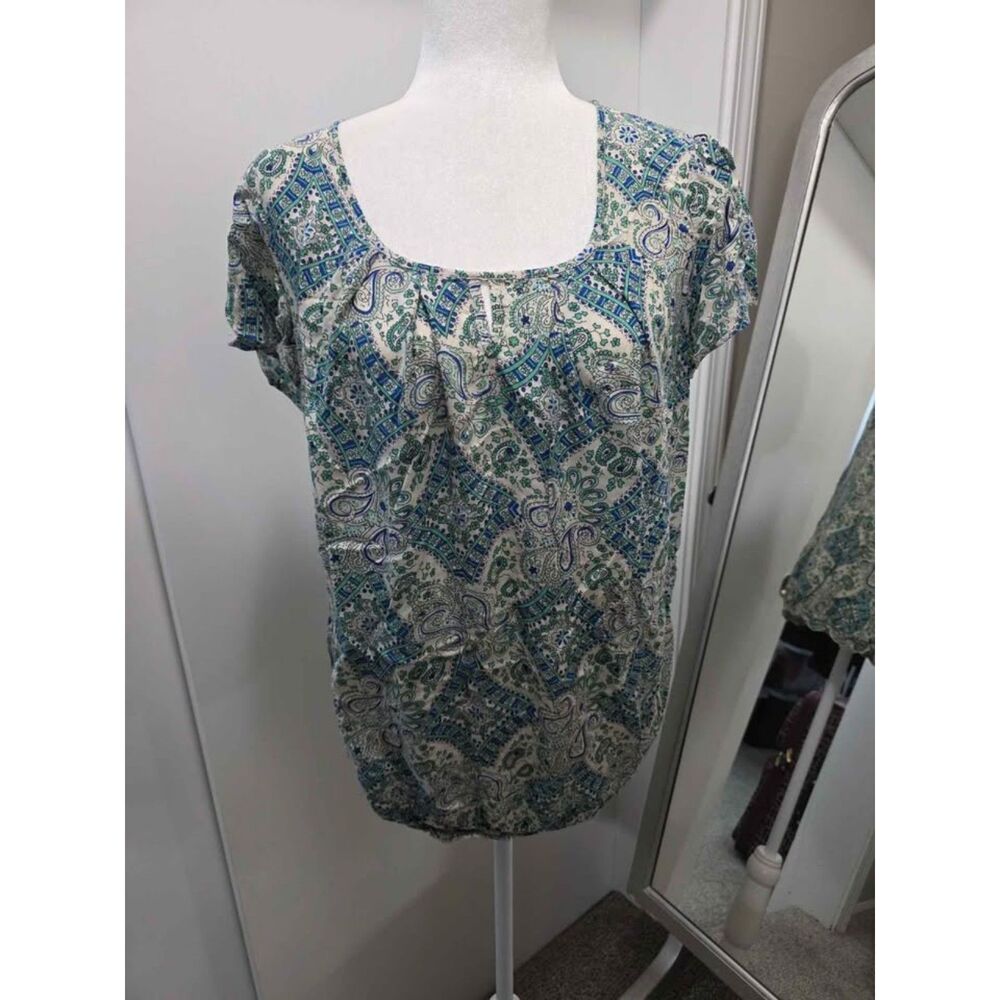 Old Navy Maternity Large Paisley Short Sleeve Blouse